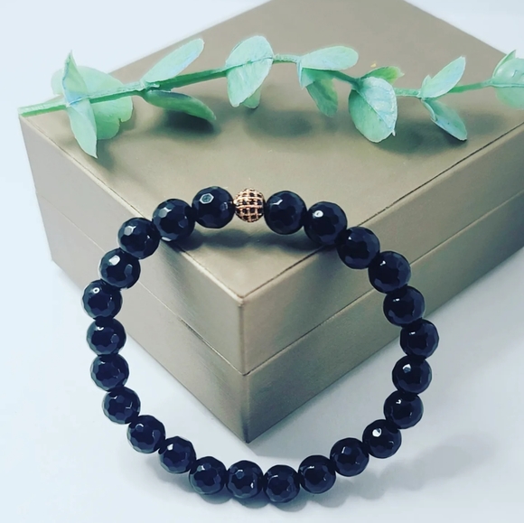 Black agate bracelet - Picture 1 of 3